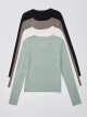 Women's 4 Piece Basic T Shirt Round Neck Long Sleeve Tee Top