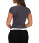 Women's Summer Short Sleeve T-Shirt Square Neck Outgoing Crop Tops Slim Fit Clothes