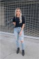 Women's Casual Tops Puff Sleeve Loose Blouses T Shirts